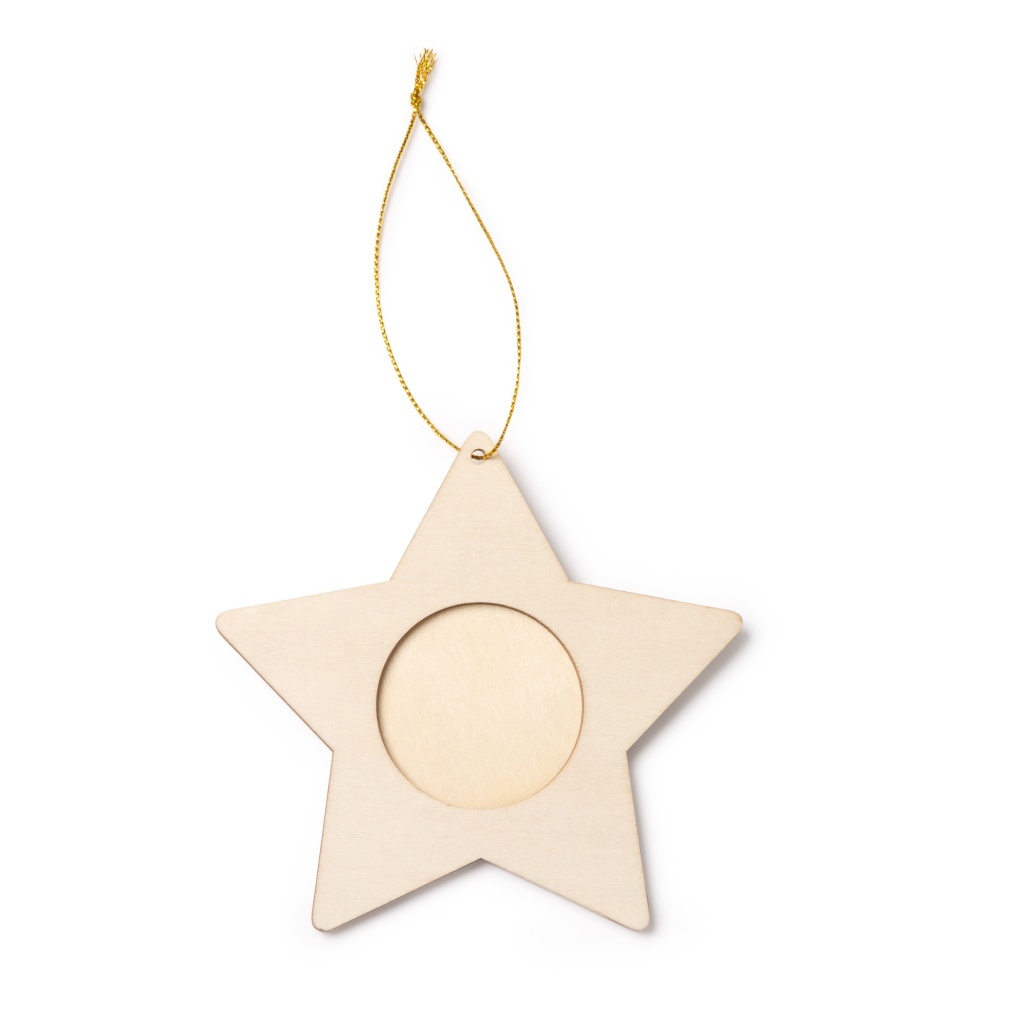 Filey - Drewniana świąteczna ramka na zdjęcia o średnicy 4,5 cm