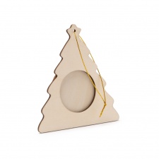 Filey - Drewniana świąteczna ramka na zdjęcia o średnicy 4,5 cm