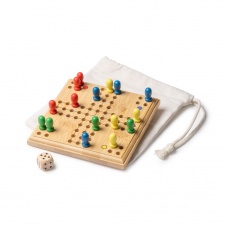 SISCAR - Drewniana gra Parcheesi (Chińczyk) z bawełnianym etui